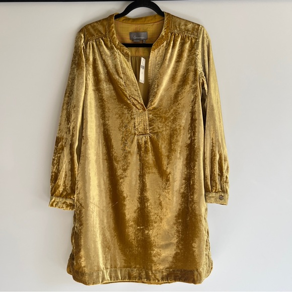 Anthropologie Velvet Gold Tunic Dress Size XS NWT - Picture 11 of 15